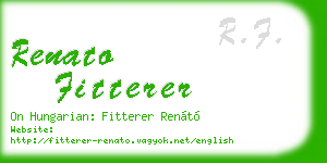 renato fitterer business card